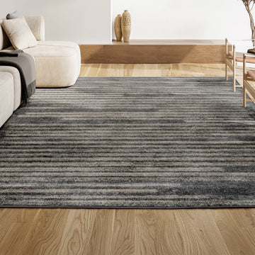 Khalil Modern Berber Stripe Area Rug